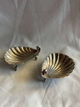 Antique Pair of Sterling Silver Shell Form Open Salt Cellars Dish - $219.00
