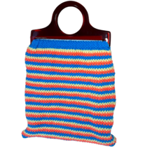Handmade 1960s Swedish-style Knitted Laptop Purse Bag With Oversize Handle - £35.24 GBP
