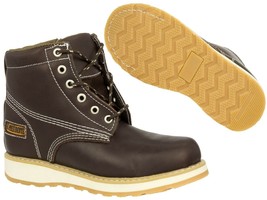 Mens Brown Work Boots Genuine Leather Lace Up Safety Oil Resistant Shoes - £51.94 GBP