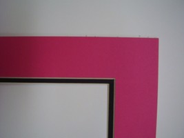 Picture Mat Double Mat 14x18 for 11x14 photo Hot Pink with Black liner - $13.99