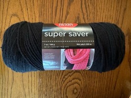 Red Heart Super Saver Yarn-Black E300b 0312 364 Yds - £6.52 GBP