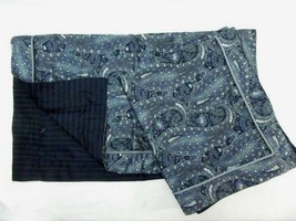 Liz Claiborne Bordeaux Paisley Navy Blue Reversible 2-PC Standard Shams - £33.22 GBP