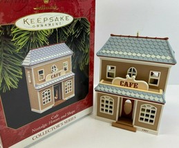 Vintage 1997 Keepsake Christmas Ornament Cafe Nostalgic Houses Shop - £14.70 GBP