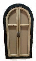 Scratch &amp; Dent Vintage Finish Wood Arched Window Frame with Doors - £77.66 GBP