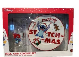 Disney Stitch Merry Christmas Milk And Cookie Set Kitchen Home Decor New... - £18.82 GBP