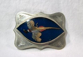 Vintage Pheasant Silver Belt Buckle K1128 - £218.81 GBP