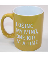 About Face Designs Coffee Mug Losing My Mind One Kid At A Time Yellow An... - £7.66 GBP
