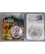 2021 Heraldic Eagle T-1 Silver Dollar MS70 HAWAII State 16 of 50 Final R... - £170.40 GBP