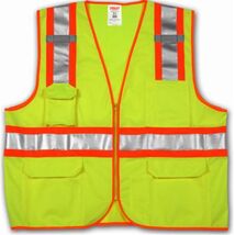 JOB SIGHT V73852.L-XL Polyester Mesh-Solid Vest, Large/X-Large, Fluorescent - $46.60 CAD