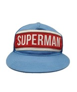 Superman Six Flags Retro Trucker Hat Snapback Cap Blue 50/50 - £19.93 GBP