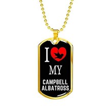 Bird Owner Gift Campbell Albatross Necklace Stainless Steel Or 18k Gold Dog Tag  - £36.27 GBP