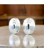 Tiffany &amp; Co Estate XL Puffed Clip-on Earrings Sterling Silver TIF738 - $7,247.48 MXN