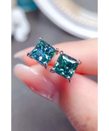 2 Carat Square Moissanite Four-Prong Earrings - $489.56 CAD