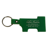 Vintage Green Number 1 Keychain Lindley&#39;s Plumbing 3.25&quot; Winston Salem NC - $7.21