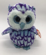 Ty Beanie Boos Oscar The Owl 6&quot; Purple &amp; Blue NWT - £11.79 GBP