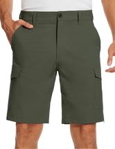 PULI Men&#39;s Cargo Shorts Army Green Classic Fit Stretch Size 34 - $116.84 MXN