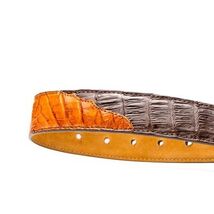 LUCIANO Genuine Caiman Back &Belly Exotic Belt Brown / Cognac image 2