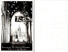 Nevada Virginia St. Mary&#39;s Catholic Church Interior VTG Real Photo RPPC Postcard - £11.28 GBP