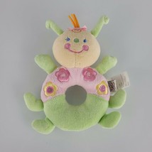 Koala Baby Butterfly Bug Ring Rattle Stuffed Plush Baby Boy Flower Green Pink - $19.21