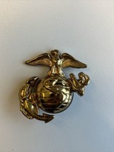 Vintage 1.5” Marine Globe &amp; Anchor Pin Medal Badge Screw Back Gold Color 521-G1 - $8.00