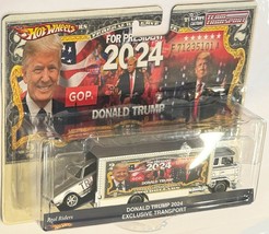 Silver &#39;67 Chevy Camaro Custom Hot Wheels Team Transport Trump 2024 MAGA w/RR - $145.44