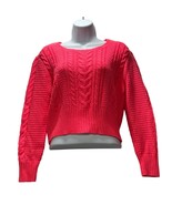 Divided by H&amp;M Women’s Cable Knit Pullover Cropped Vibrant Pink Sweater ... - $171.13 MXN