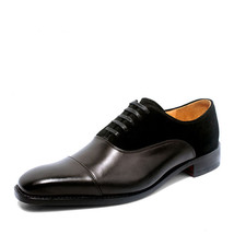 Black Cap Toe Magnificiant Leather Oxford Formal Dress Made To Order Men Shoes - £119.87 GBP+