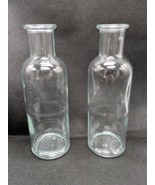(2) Vintage Clear Glass Bottles 6 1/2&quot; - $27.15 CAD
