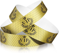 500 Pieces Paper Wristbands VIP Plastic Wristbands Waterproof Party Identificati - £45.47 GBP