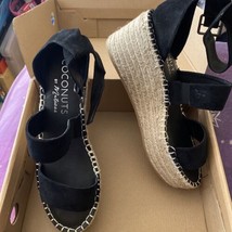 Coconuts Women’s Shoes 3” Wedge Sandals size 11 Black &amp; Beige New NIB - £7.56 GBP