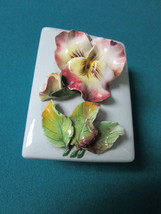 Pasadena Ceramics Vintage Trinket Box Flowers 5 X 3 1/4 X 2 1/4&quot; [84] - £42.81 GBP