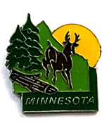 Minnesota State Souvenir Pin Deer Trees Sunset Nature Scene Travel Colle... - $13.60 CAD