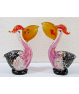 Pair of Vintage Murano Art Glass Pelican Figurines with Fish in Mouth  - $226.71