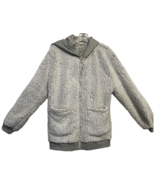 Cotton Bleu faux wooly fur hooded zip up jacket women&#39;s size M - $39.17 CAD