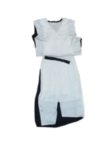 HELMUT LANG Femmes Robe Sans Manches Contrast Dd Blanc Noir Taille US 6 ... - £96.48 GBP
