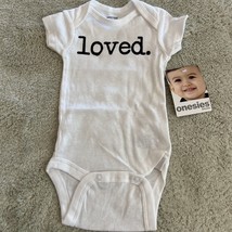 NEW White Black LOVED Short Sleeve Baby One Piece 0-3 Months - £3.92 GBP