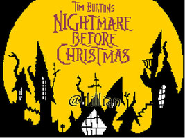 New The Nightmare Before Christmas Scenery Counted Cross Stitch Pattern - £3.13 GBP