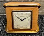 Phinney Walker Travel Wind Up Clock Vintage Brown Art Deco Radium Dial - $18.37