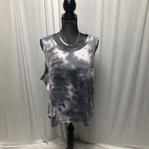 90 Degree Tank Top Womens XXL Gray Pink Tie Dye Sleeveless Shirt NEW - $14.69