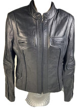 Guess  Black Leather Moto Motorcycle Jacket Women’s size S - $148.00