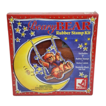VINTAGE 1990&#39;s RUBBER STAMPEDE BEARY BEAR STAMP KIT W INK PAD NEW SEALED - $23.75