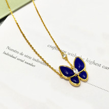 Hot Brand Pure 925 Silver Jewelry For Women Blue Lapis Butterfly Wedding... - £133.14 GBP