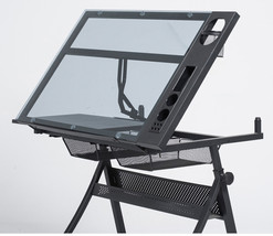 Crafting Work Station with Glass Top Drawing desk Art Work Study Table  - $299.00