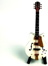 White Electric Guitar Ornaments By Alano Measuring 10 Cm, Along With A Stand. - £33.15 GBP