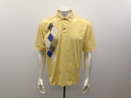 Palmer Golf Men&#39;s Large Yellow Cotton Argyle Polo Golf Shirt - £10.24 GBP