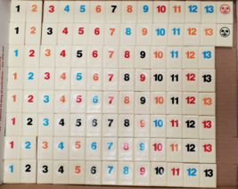 106 Tiles for Rummikub Original Rummy Tile Family Game TILES ONLY 1997 Game - £11.86 GBP