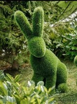 Outdoor Animal Standing Rabbit Topiary Green Figures 43&quot; covered in Arti... - £984.94 GBP
