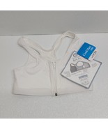 Post Masectomy Zipper Sports Bra White Size Medium 32-36 Coolmax BII Lia... - $49.40