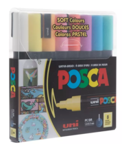 Soft Color Posca PC-5M Paint Markers - 8 Piece Set - £36.75 GBP