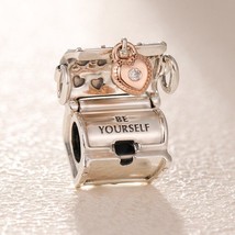 2019 Valentine’s Day S925 Sterling Silver and Rose Gold Two Tone 2019  Charm - £14.06 GBP
